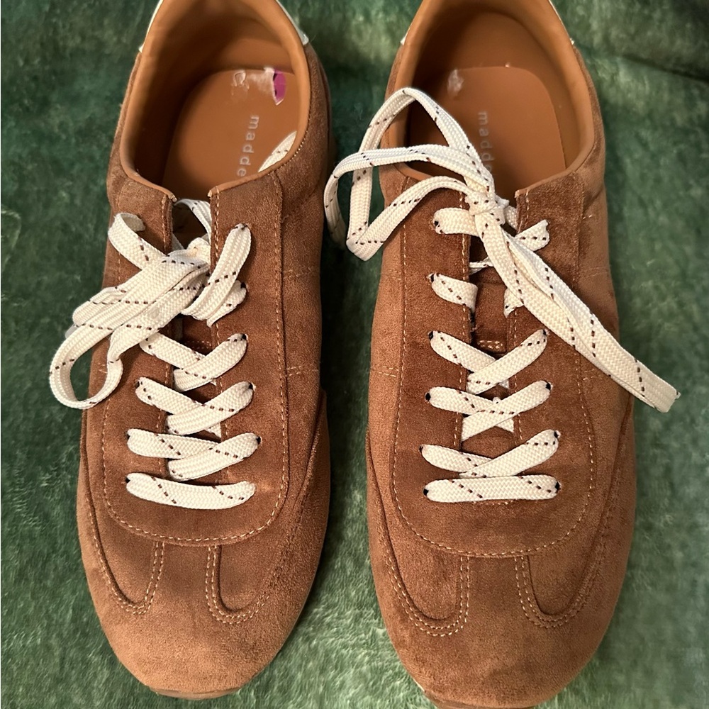 Womens Madden Girl Brown Suede Casual Sneakers